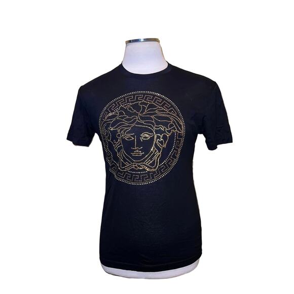 Versace Crystal Medusa Black Shirt Large Taylor Fit - Picture 1 of 8